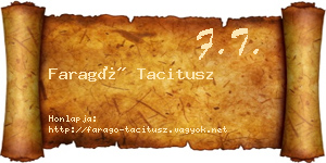 Faragó Tacitusz névjegykártya